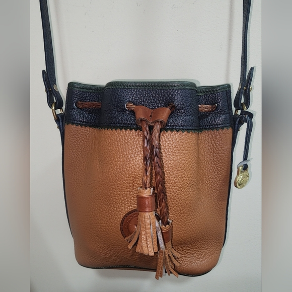 Dooney And Bourke Braided Leather Teton Bucket Drawstring Bag Vintage Purse - Picture 1 of 11